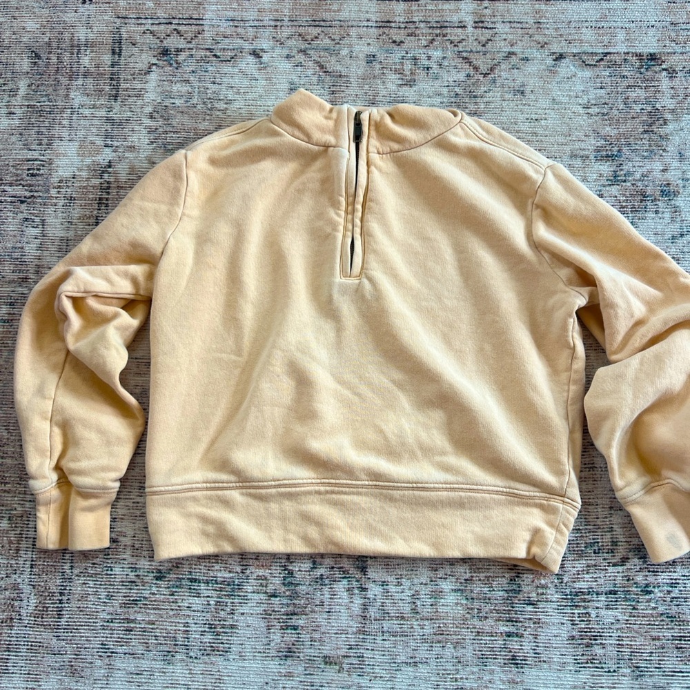 GAP Peach Sweatshirt with Ribbed Cuffs and Stand-Up Collar